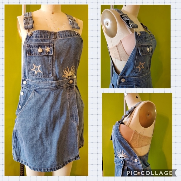 Ki-Ko-Mo Denim - 90s Embroidered Coverall Skort